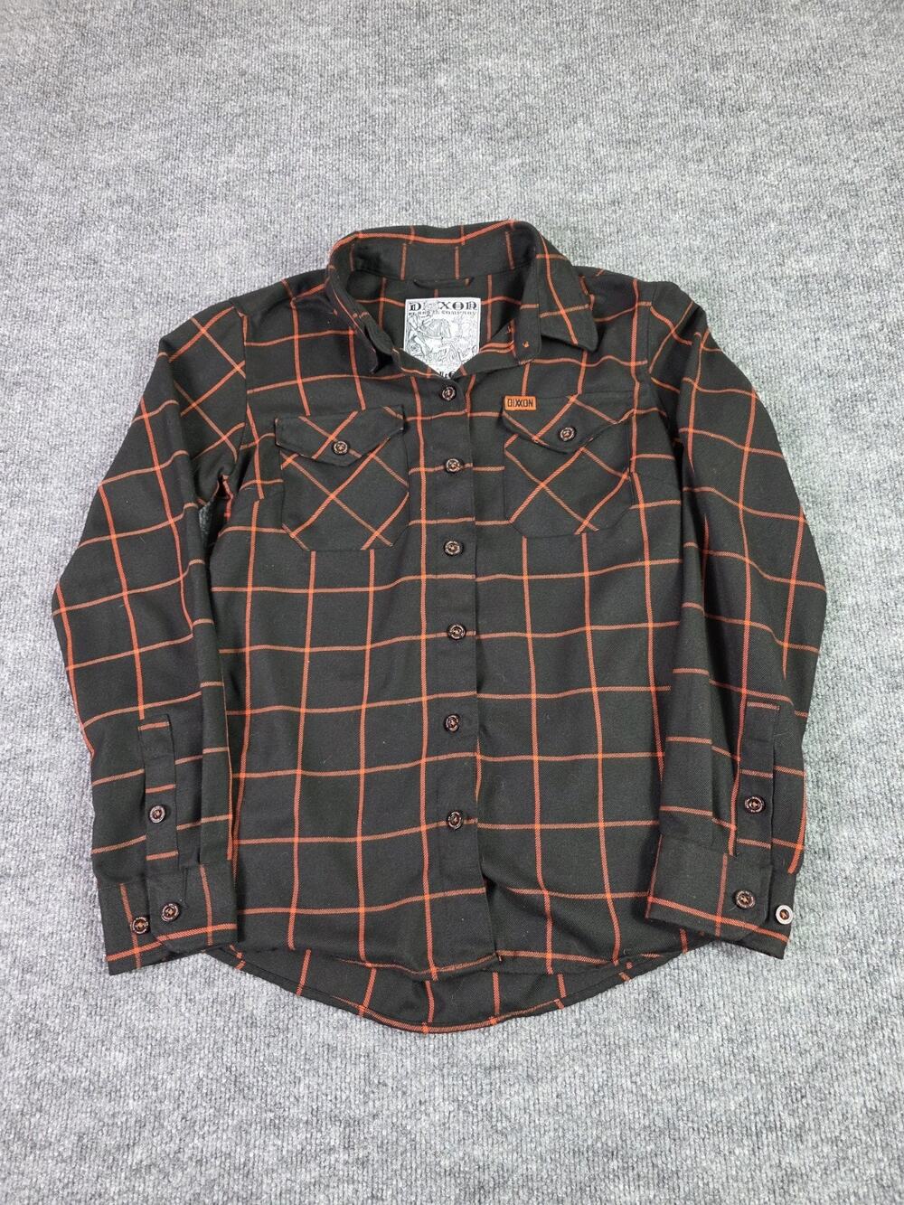 Dixxon Flannel The Hallow Long Sleeve Black Orange Shirt Men Medium Dixon